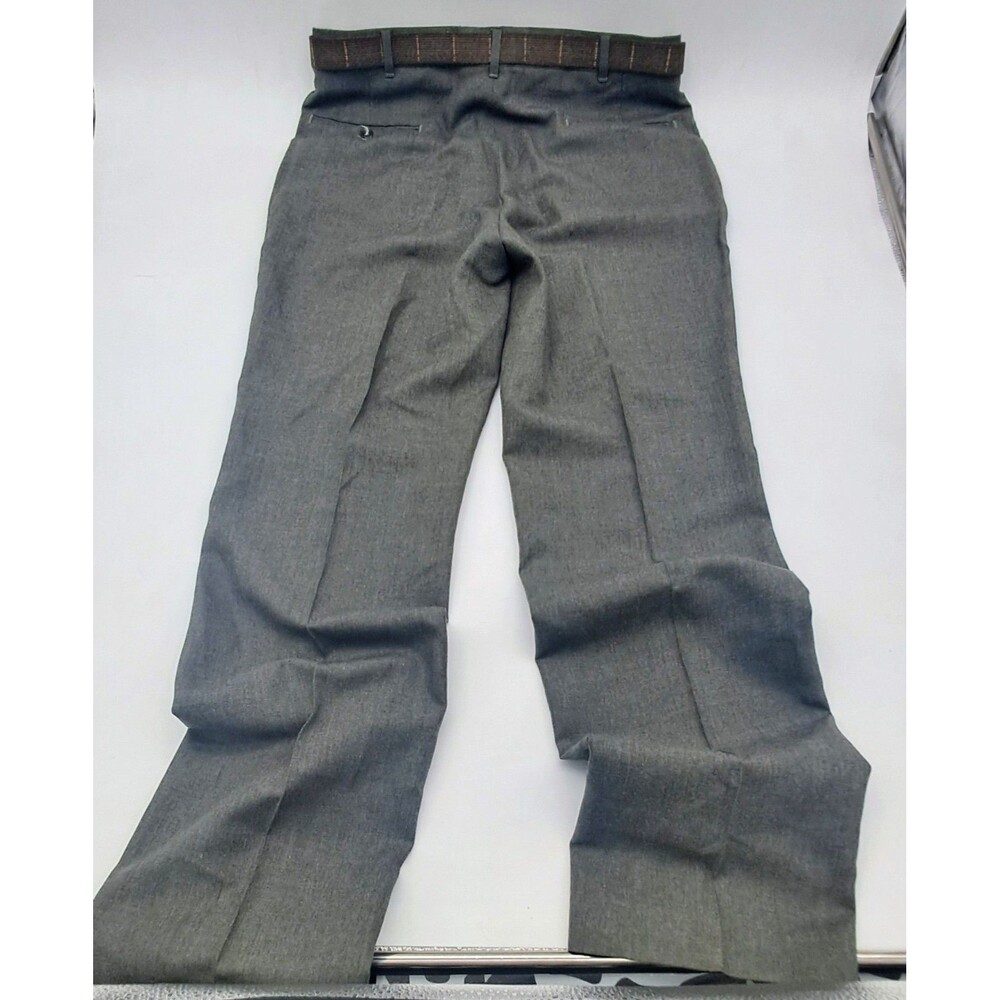 Vintage DAKS London Dress Pants Men's 34X32 Grey Made in USA 1987 Flat Front